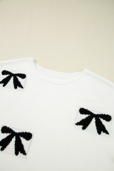 HIDDEN GEMS | Sweetheart Bows Short Sleeve Sweater