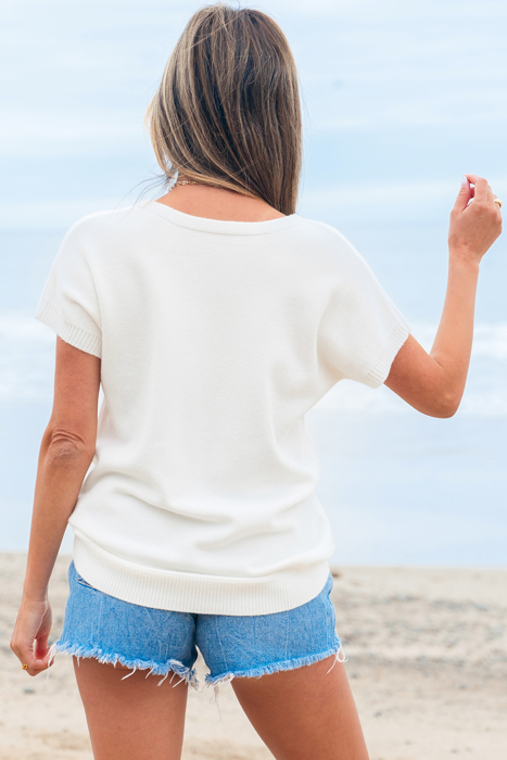 HIDDEN GEMS | Sweetheart Bows Short Sleeve Sweater
