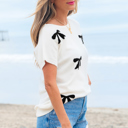  HIDDEN GEMS | Sweetheart Bows Short Sleeve Sweater