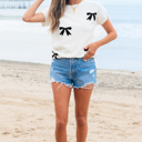  HIDDEN GEMS | Sweetheart Bows Short Sleeve Sweater