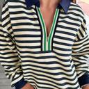 HIDDEN GEMS | Stripe Zipped Collar Long Sleeve Top