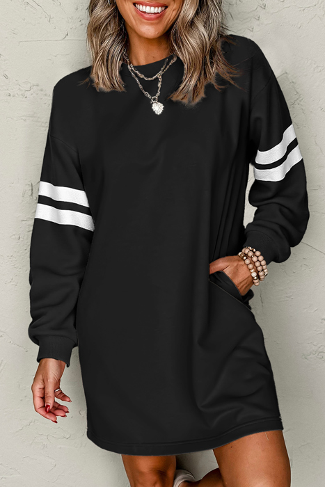 HIDDEN GEMS | Varsity Stripe Sweatshirt Dress