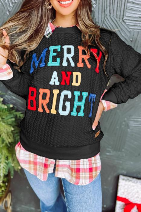 HIDDEN GEMS | Merry And Bright Cable Knit Sweatshirt