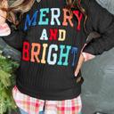 Black Small HIDDEN GEMS | Merry And Bright Cable Knit Sweatshirt