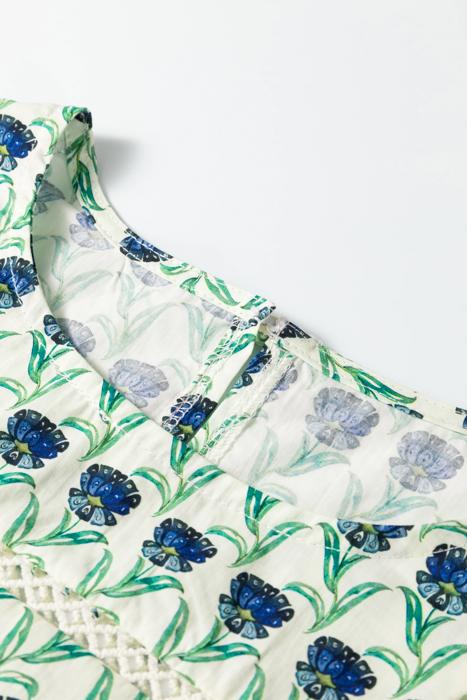 Prarie Hues Abstract Floral Blouse