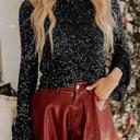  HIDDEN GEMS | Solid Sequin Backless Bell Sleeve Top