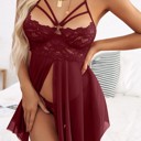  Strappy Lace Babydoll Lingerie Set (Smalls Only)