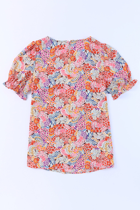 HIDDEN GEMS | Floral Bubble Sleeve Blouse