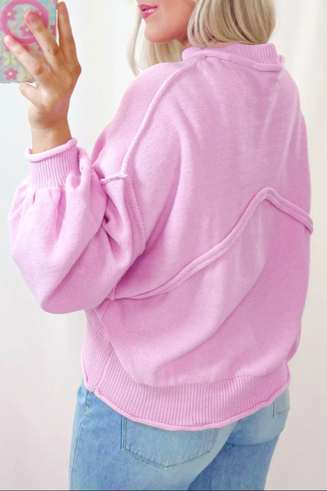 HIDDEN GEMS | Chest Pocket Ribbed Trim Sweater