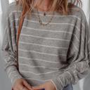  HIDDEN GEMS | Stripe Dolman Sleeve Drop Shoulder Top