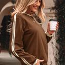  HIDDEN GEMS | Varsity Stripe Crewneck Long Sleeve Top