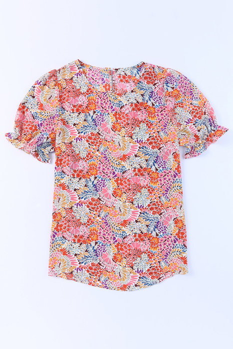 HIDDEN GEMS | Floral Bubble Sleeve Blouse