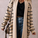  HIDDEN GEMS | Stripe Shawl Open Front Cardigan