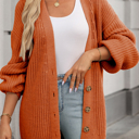  HIDDEN GEMS | Solid Buttoned V-Neck Cardigan Sweater