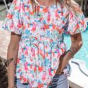 Sky Blue Small Dreamy Greece Babydoll Top