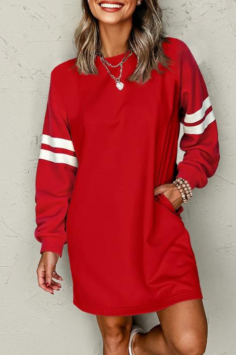 HIDDEN GEMS | Varsity Stripe Sweatshirt Dress