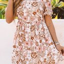  SALE! Floral Square Neck Puff Sleeve Dress