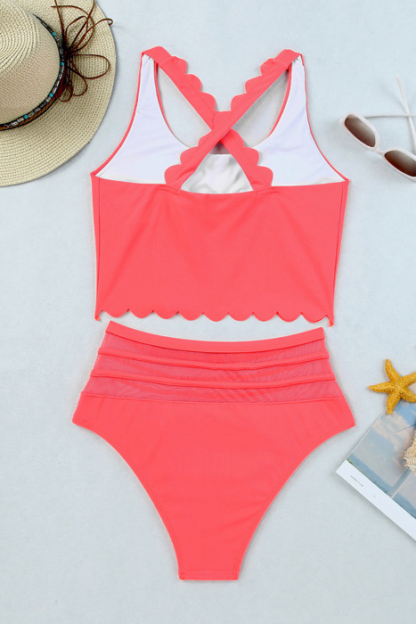 SALE! Scalloped Criss Cross Bikini Set