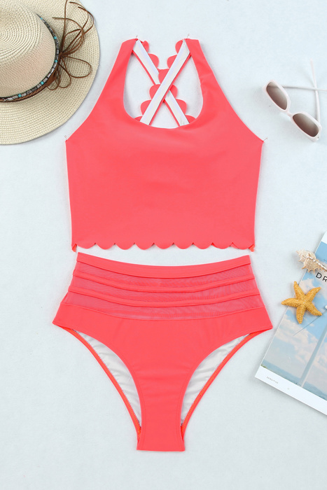 SALE! Scalloped Criss Cross Bikini Set