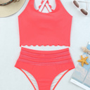  SALE! Scalloped Criss Cross Bikini Set