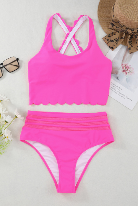 SALE! Scalloped Criss Cross Bikini Set