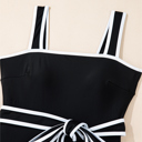  SALE! Colorblock Belted One-Piece Swimsuit