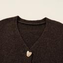  HIDDEN GEMS | Valentine Heart Metal Buttoned V-Neck Cardigan