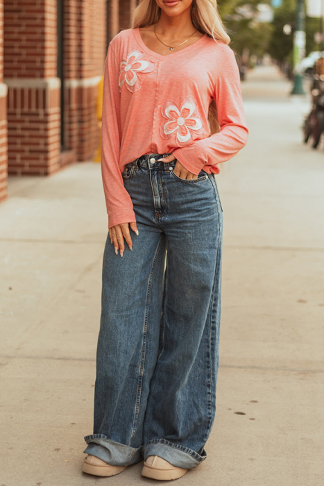 HIDDEN GEMS | Floral Patchwork Long Sleeve Top
