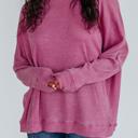  HIDDEN GEMS | Waffle Knit Patchwork Long Sleeve Top