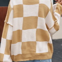  HIDDEN GEMS | Checker Bishop Sleeve Sweater