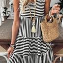  Catalina Tiered Stripe Sleeveless Dress