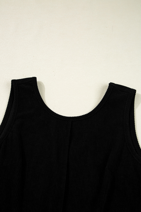 HIDDEN GEMS | Solid Corduroy Sleeveless Mini Dress