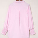  HIDDEN GEMS | Stripe Smocked Cuff Buttoned Shirt