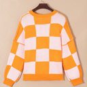  HIDDEN GEMS | Checker Bishop Sleeve Sweater