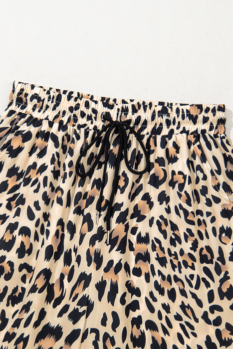 HIDDEN GEMS | Leopard Wide Leg Drawstring Pants