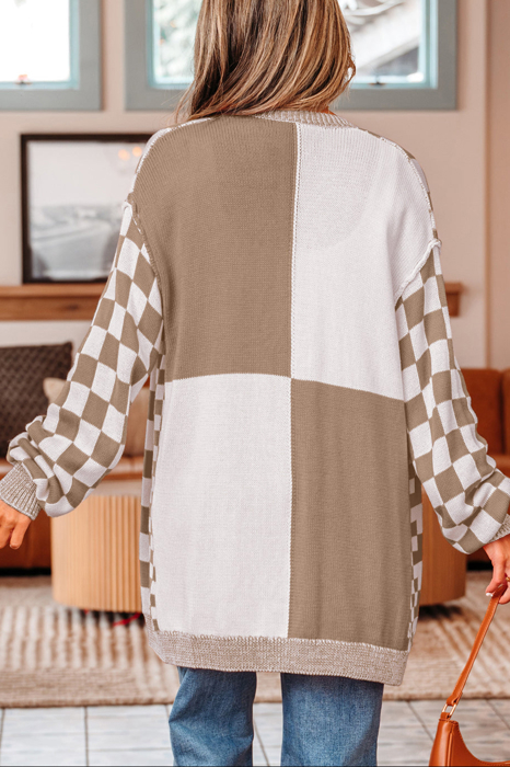HIDDEN GEMS | Checker Open Front Cardigan