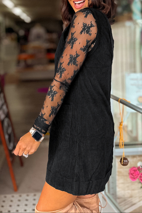 HIDDEN GEMS | Solid Corduroy Sleeveless Mini Dress