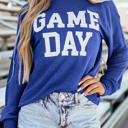 Bluing Small HIDDEN GEMS | GAME DAY Corded Long Sleeve Crewneck Top