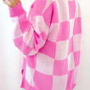  HIDDEN GEMS | Checker Half Button Collared Sweater