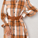  HIDDEN GEMS | Plaid Ruffle Sleeve Shirt Dress