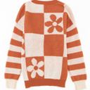  HIDDEN GEMS | Checker Floral Stripe Patchwork Sweater