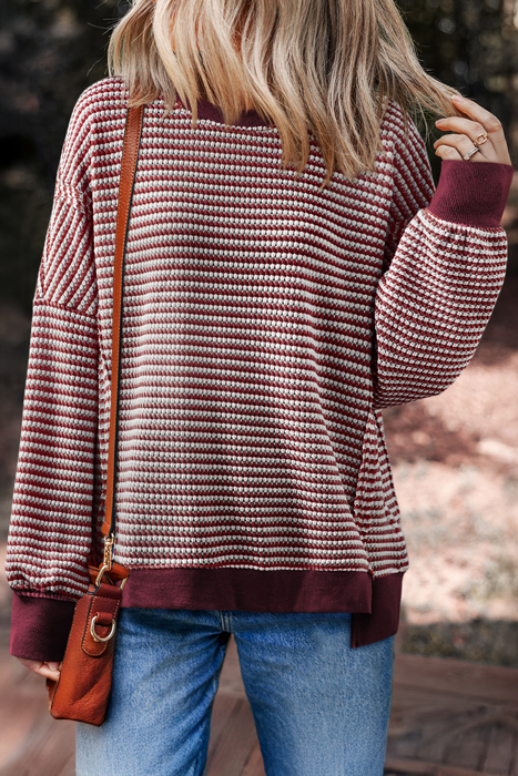 HIDDEN GEMS | Stripe Ribbed Long Sleeve Top