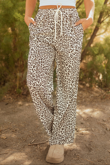 Clearance! Leopard Drawstring Elastic Pants