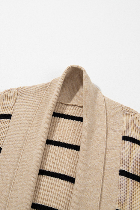 HIDDEN GEMS | Stripe Shawl Open Front Cardigan