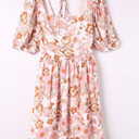  SALE! Floral Square Neck Puff Sleeve Dress