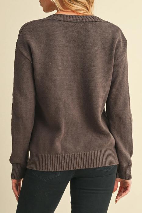 HIDDEN GEMS | Pointelle Knit Button Front Cardigan