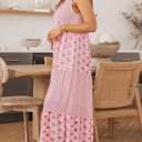  SALE! Abstract Split V-Neck Maxi Dress