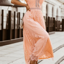  SALE! Lace Short Sleeve Maxi Dress