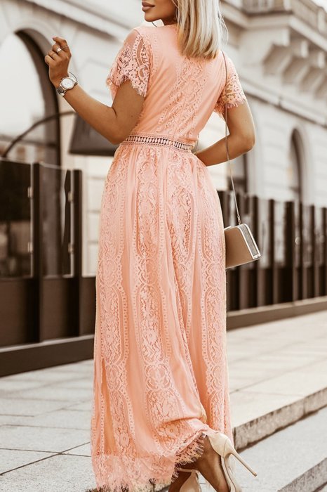 SALE! Lace Short Sleeve Maxi Dress