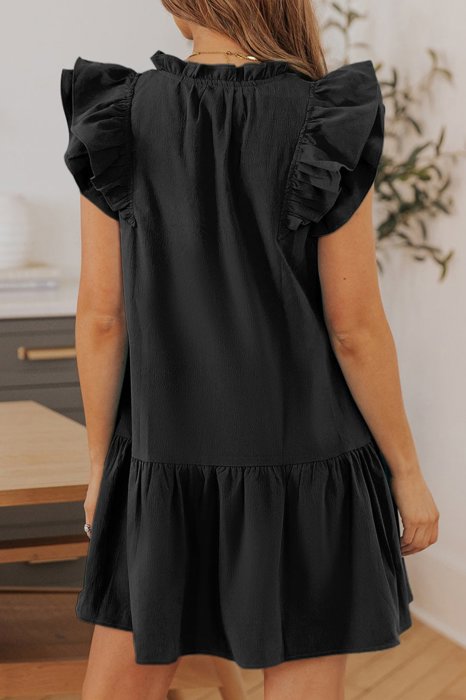 Sale! Ruffle Short Sleeve Mini Dress